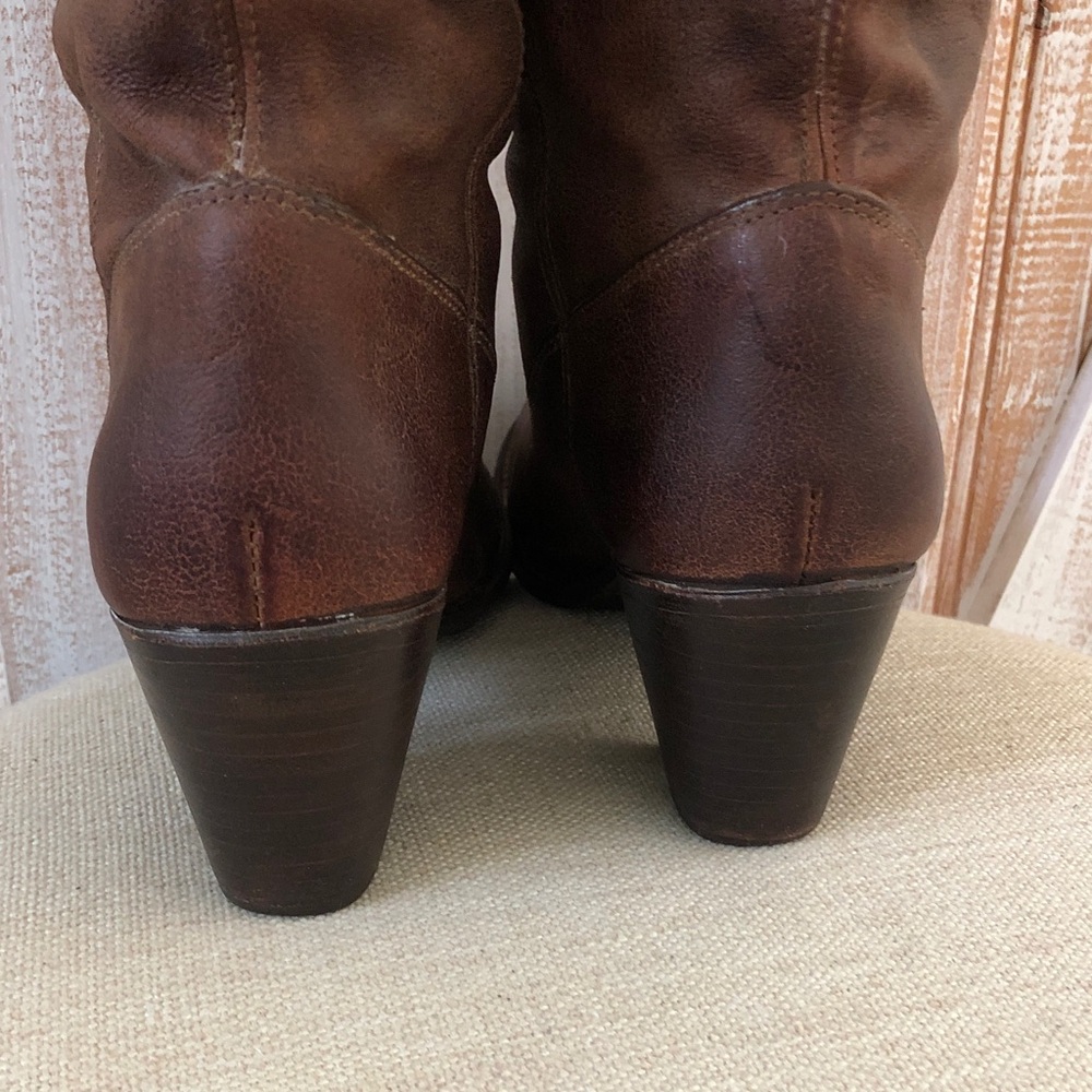 Frye Tan Genuine Real Leather Riding Boots - Picture 5 of 14